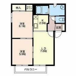 プレシアスコートB棟の物件間取画像